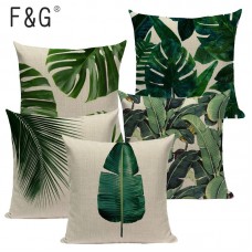 Plátano Tropical hojas cojín hoja de palma fundas de almohada Lino coche almohada decorativa piso grande sofá inicio almohadas ali-48279943